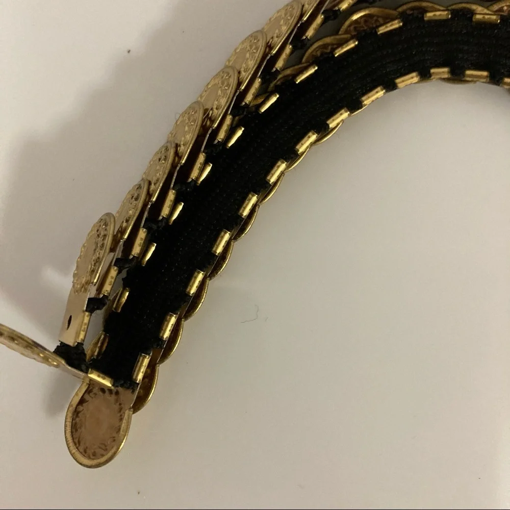 Vintage Coin Belt Festival Costume Gold Fits all